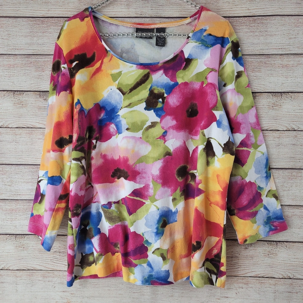 Additions by Chico's Floral 100% Cotton Tunic